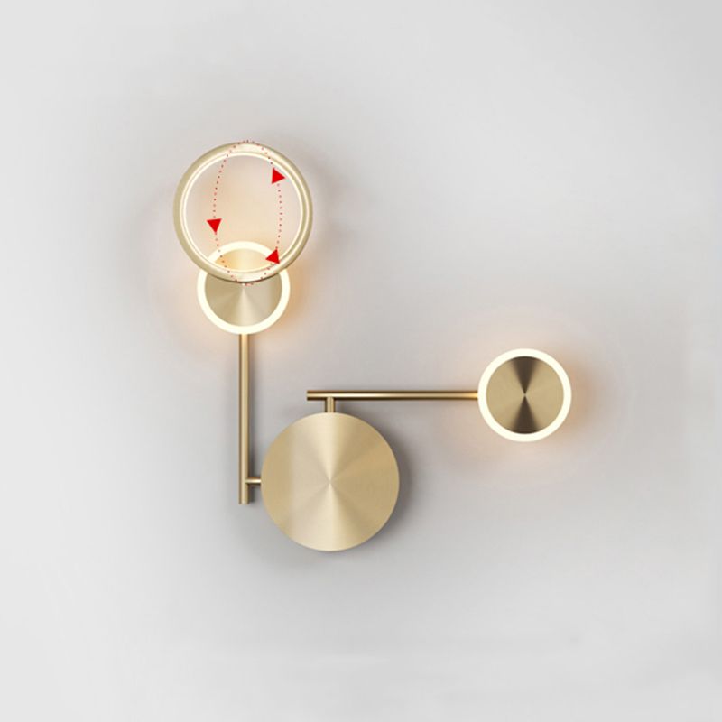 1-Light Modern Nordic Wall Lights Copper Wall Mounted Lamps for Bedroom