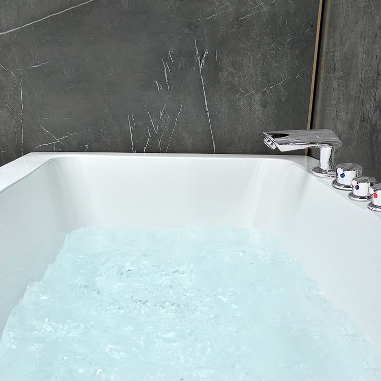 Flat Bottom Soaking Bathtub Antique Finish Rectangular Modern Tub