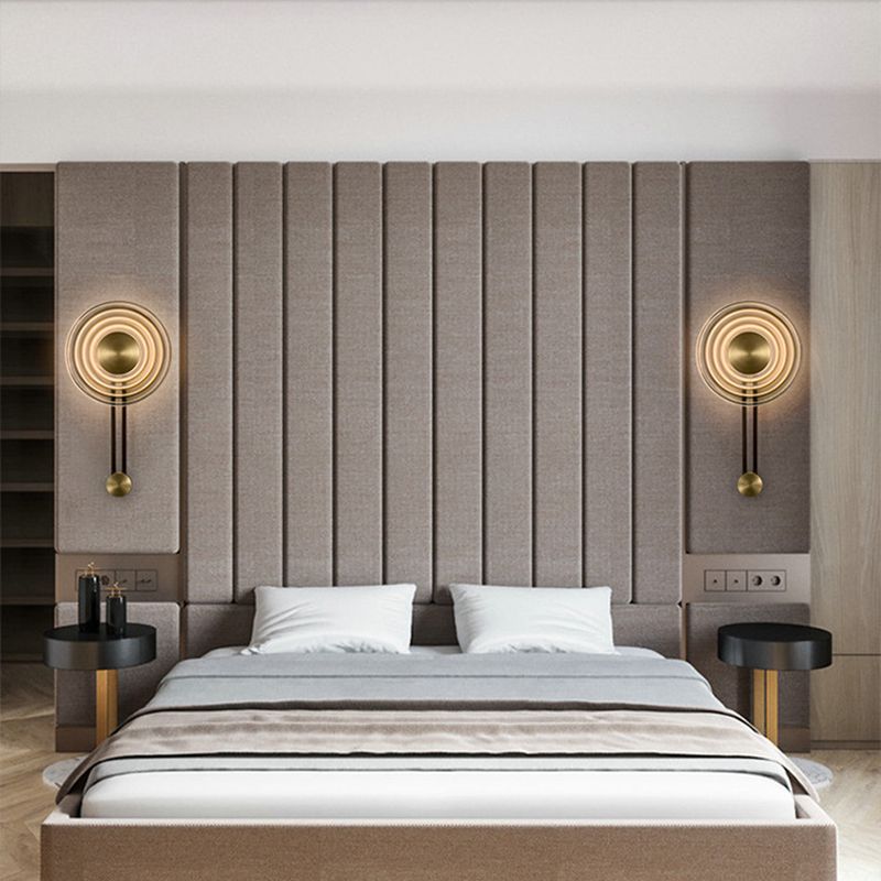 Iron and Glass Wall Mounted Fixture 1 - Light Post Modern Wall Sconce in Gold