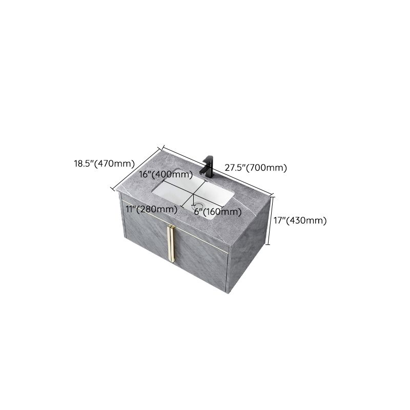 Contemporary Sink Vanity Mirror Cabinet Wall Mount Vanity Cabinet with Storage Shelving