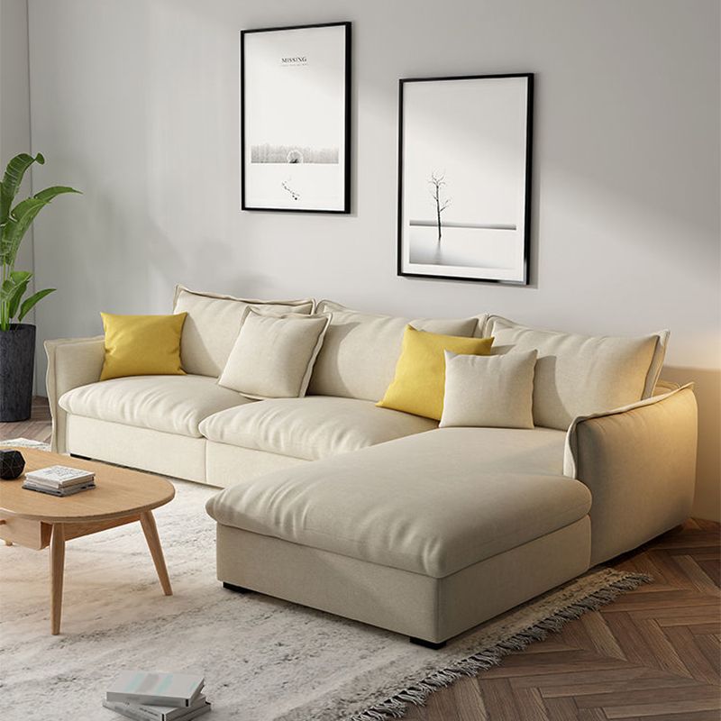 Contemporary Removable Cushions Sectionals 33.46"High Straight Arm Sofa,Beige