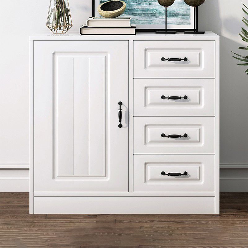 Modern Rectangle White Manufactured Wood Water Resistant Chest