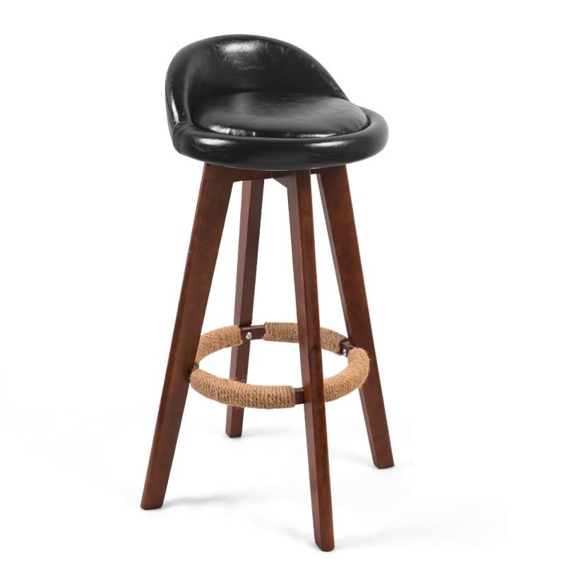 Moderner Backstreh Counterhocker Holz Kassierer Barhocker mit Kissen und Pedal