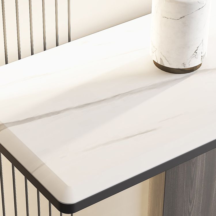 Glam Console Table Rectangle Stone Accent Table , 12 Inch Wide