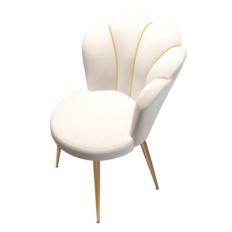 Chaise de salle à manger sans bras en velours de style scandinave, chaise de salle à manger simple à dossier solide