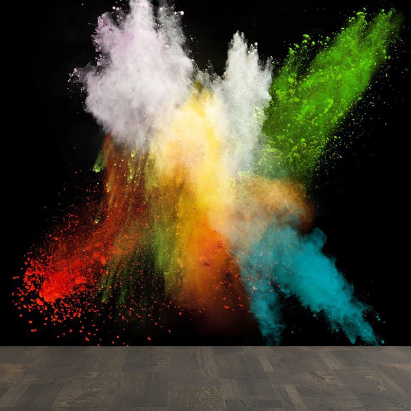Waterproof Rainbow Explosion Wall Mural Modern Non-Woven Wall Covering, Personalized Size