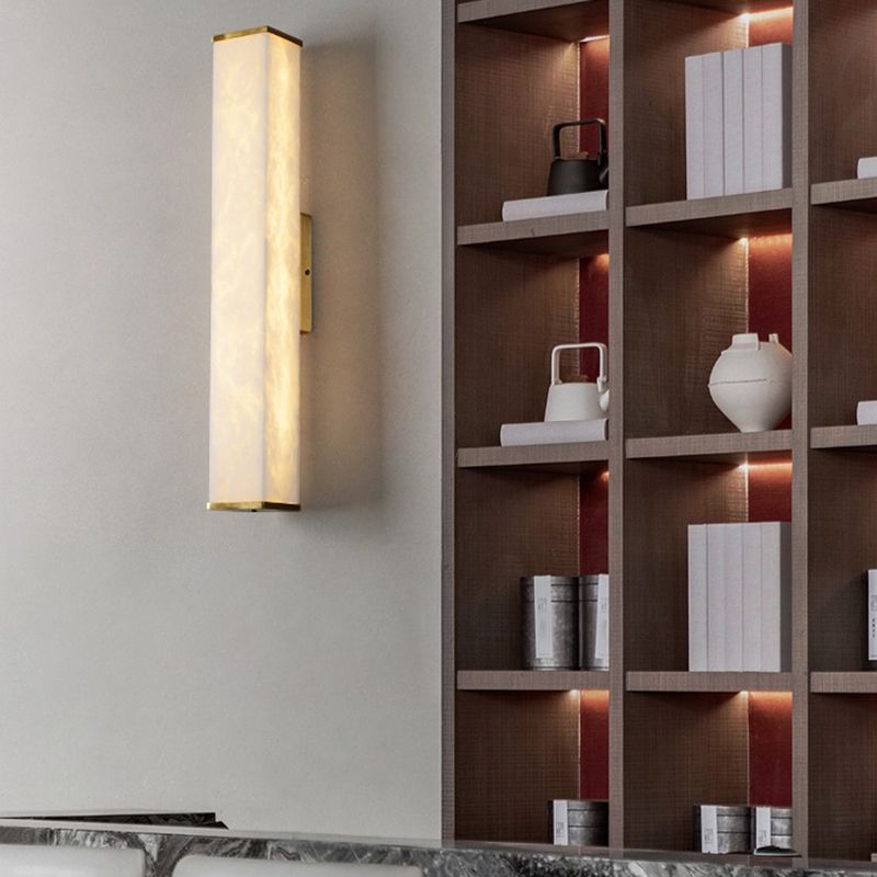 Contemporary Style Copper Wall Light Geometric Shape Wall Lamp for Living Room