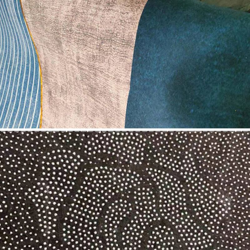 Natural Floral Printed Rug Trendy Polyester Area Rug Non-Slip Backing Carpet for Living Room