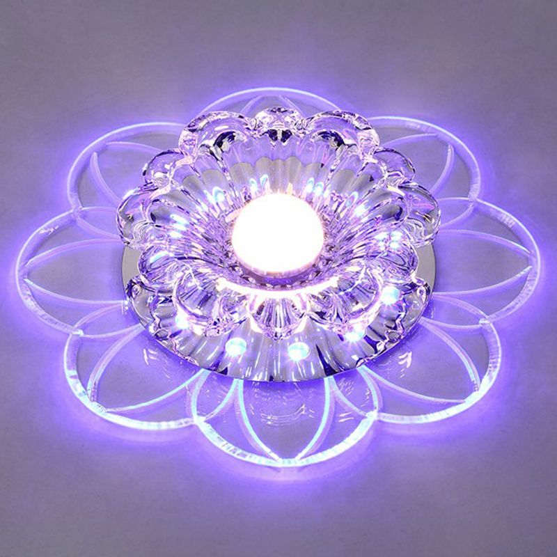 Plafonnier LED encastrable pour couloir de fleurs, plafonnier en cristal Simplicity en transparent