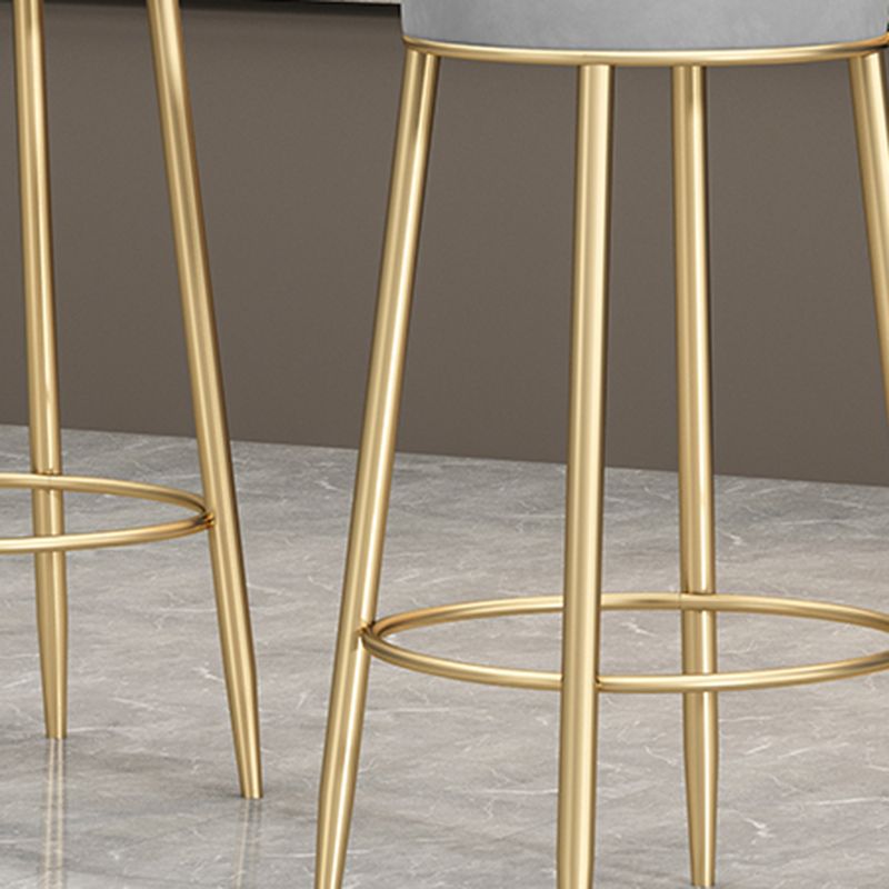 Taburete de bar sin brazos con respaldo Glam, taburete de bar para el hogar de hierro con cojín