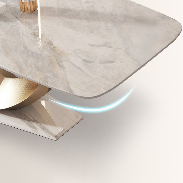 Luxury Sintered Stone Top Dining Set Rectangle 1/4/5/7/9 Pieces Dinette Table Set