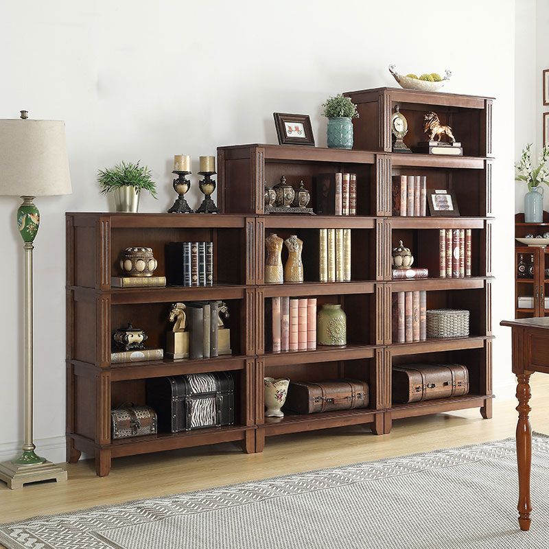 14" Wide Contemporary Shelf Vertical Closed Back Solid Wood Bookcase