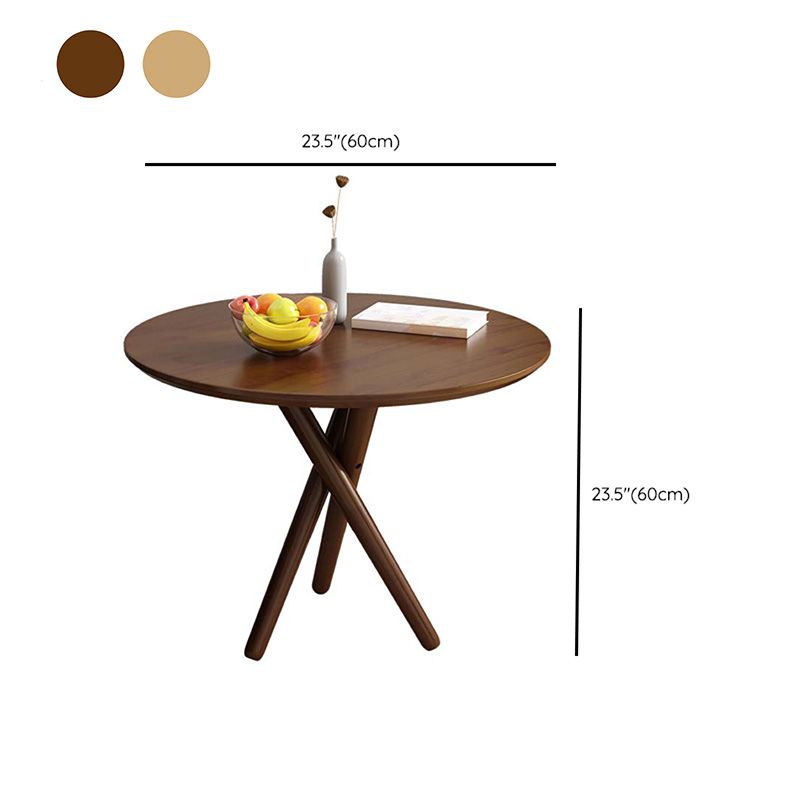 Side Table Solid Wood 3 Legs Round Nordic Living Room End Table