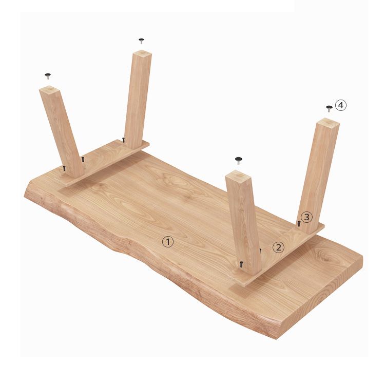 Modern Wooden Table Set of 5 with Rectangle Table Dining Set with Solna Chairs