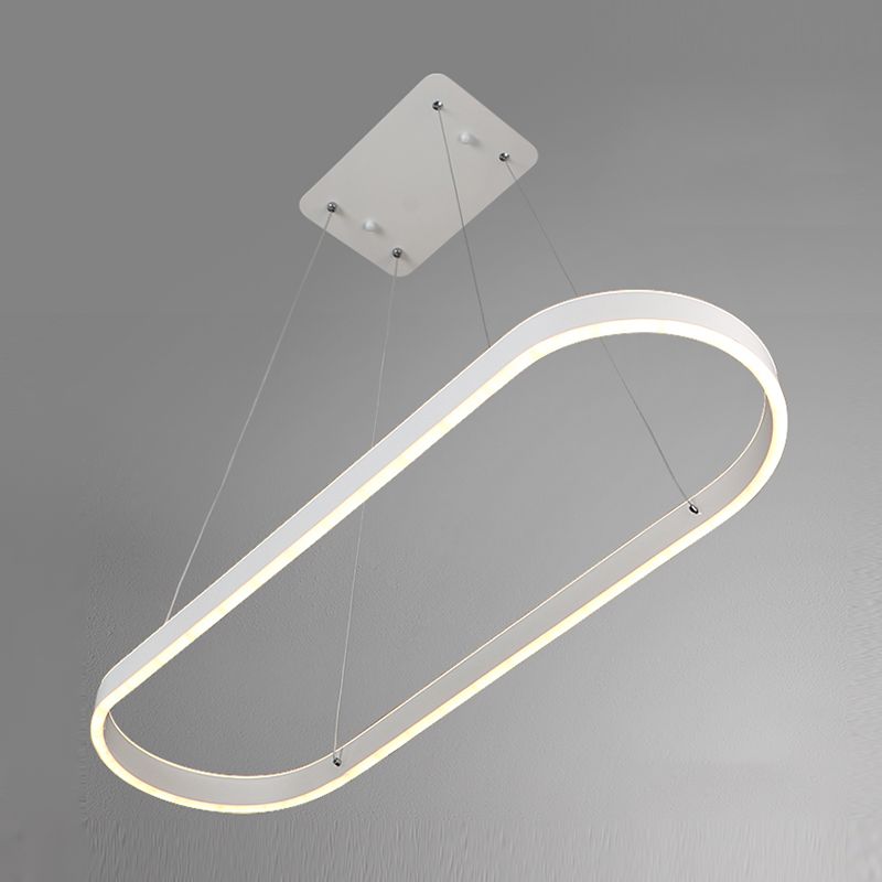 Modern Style Linear Shape Island Lighting Ideas Metal 2 Light Island Pendants in White