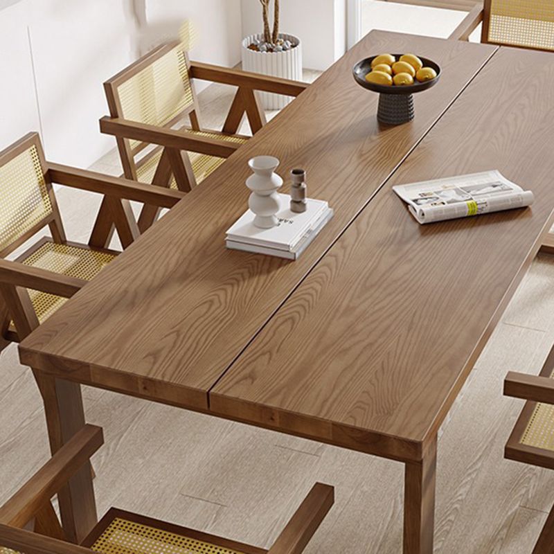 Kitchen Contemporary Dinner Table Rectangle Solid Wood Dining Table
