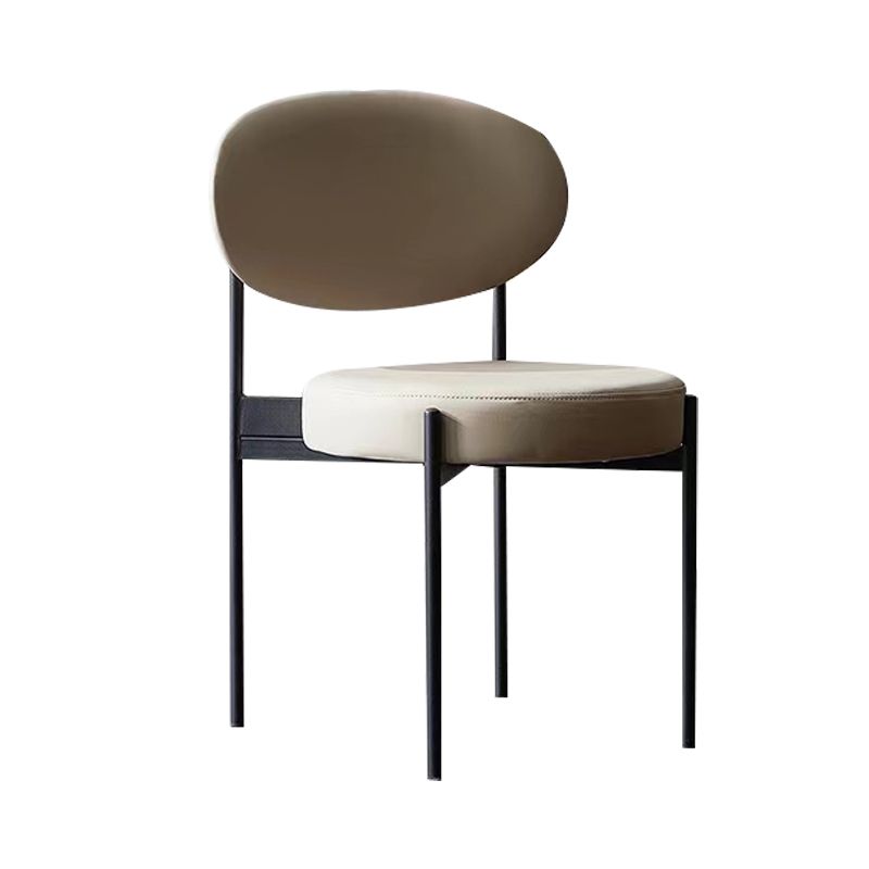 Industrial Style Side Chair Upholstered Side Dining Chair with Metal Frame