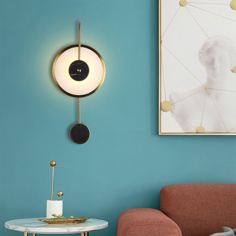 Lampada montata a parete circolare Postmoderna Simplicity Stone Wall Mount Lampada per soggiorno