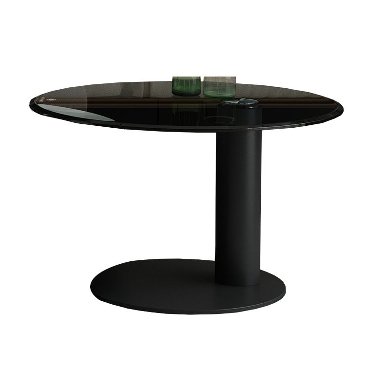 Round Stone Top Coffee Table Mid-Century Modern Cocktail Table