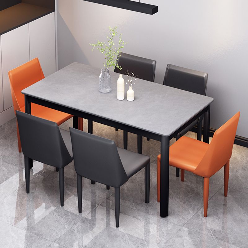 Table à manger en pierre de style industriel Table rectangle de base 4 jambes pour la maison