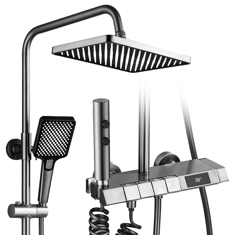 Adjustable Spray Pattern Shower Combo Stainless Steel Shower Faucet  Arm Shower Head