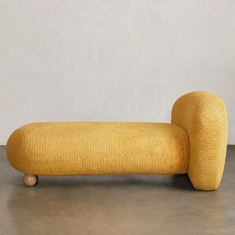 Scandinavian with Arms Wooden Chaise Square Arms for Bedroom Living Room