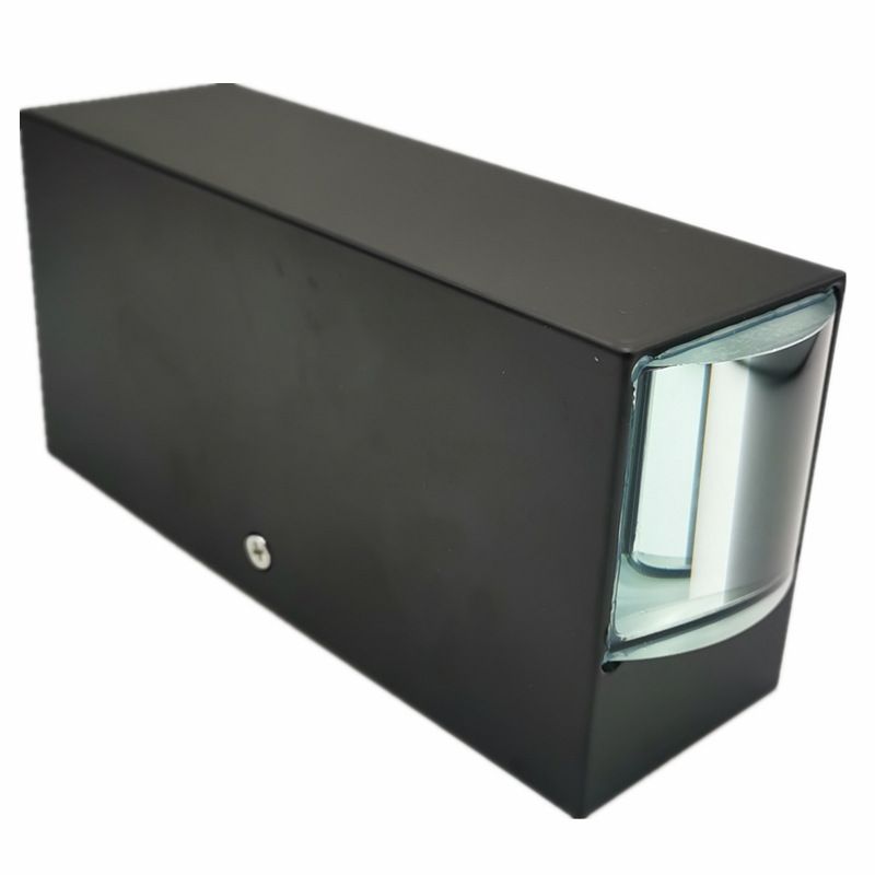 Black Rectangular Metal LED Wall Lamp Double-headed Warm Light Wall Sconce for Villa Corridor
