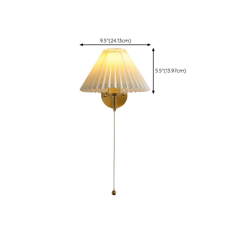 Modernism Wall Sconce Tapered Wall Light Fixture with Fabric for Bedroom