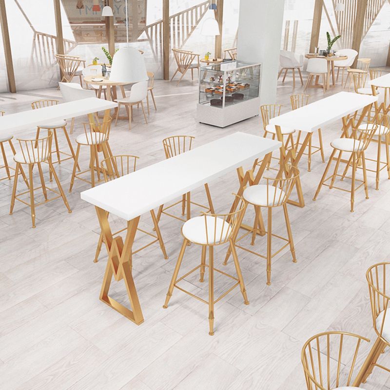 Glam Rectangle Bar Table Set 1/3 Pieces Solid Wood Pub Set for Dining Room