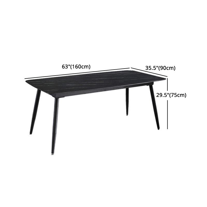 Pièces minimalistes 1/2/5/7 Pièces Pièces de table à manger Table à manger en pierre fritté avec chaise