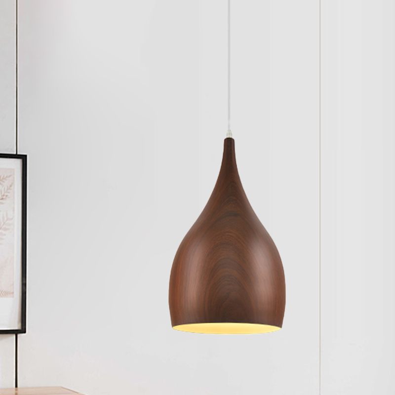 Industrial Teardrop Anhänger Light Kit 1 Kopf Aluminium Deckenlampe in Rotbraun/Kaffee für Wohnzimmer