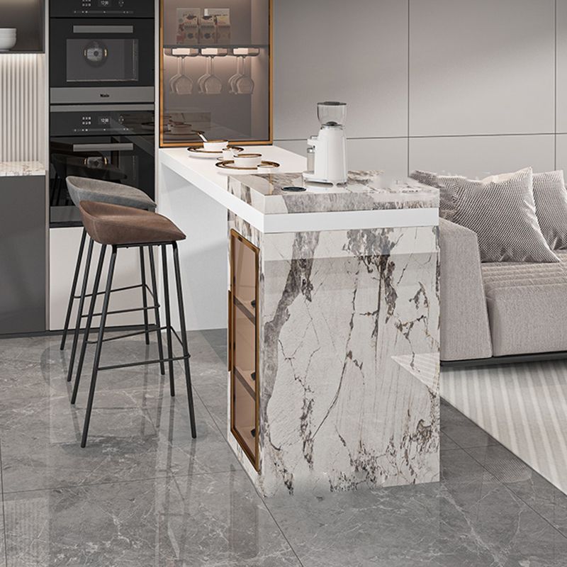 Modem & Contemporary Rectangle Stone Pub Bar Table for Living Room