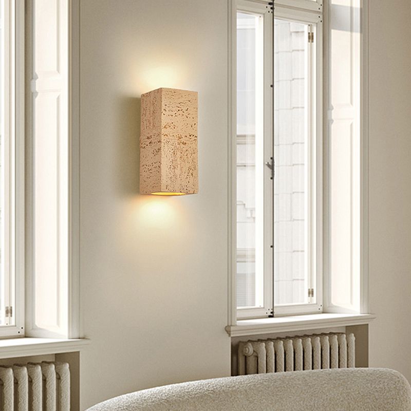 Nordic Style Wall Light Rectangle Shape Wall Lamp with Resin Shade for Bedroom