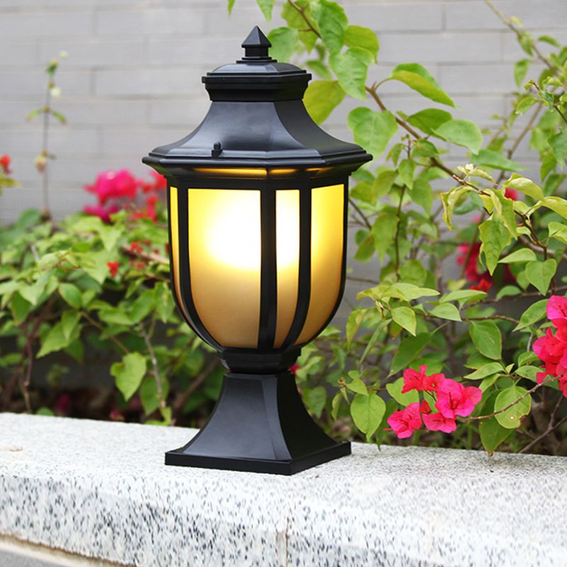 Modern Black Pillar Lamp Waterproof Outdoor Light for Garden