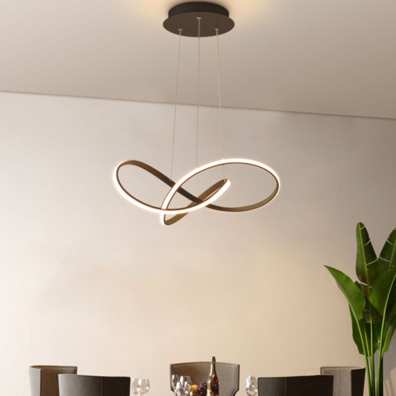 1-Light Metal Linear Chandelier Modern Hanging Pendant Light Fixture