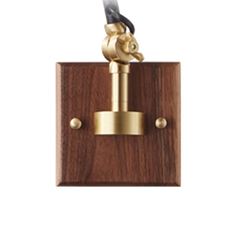 Single Brown Finish Modernism Wall Mounted Sconce Metallic Wall Light