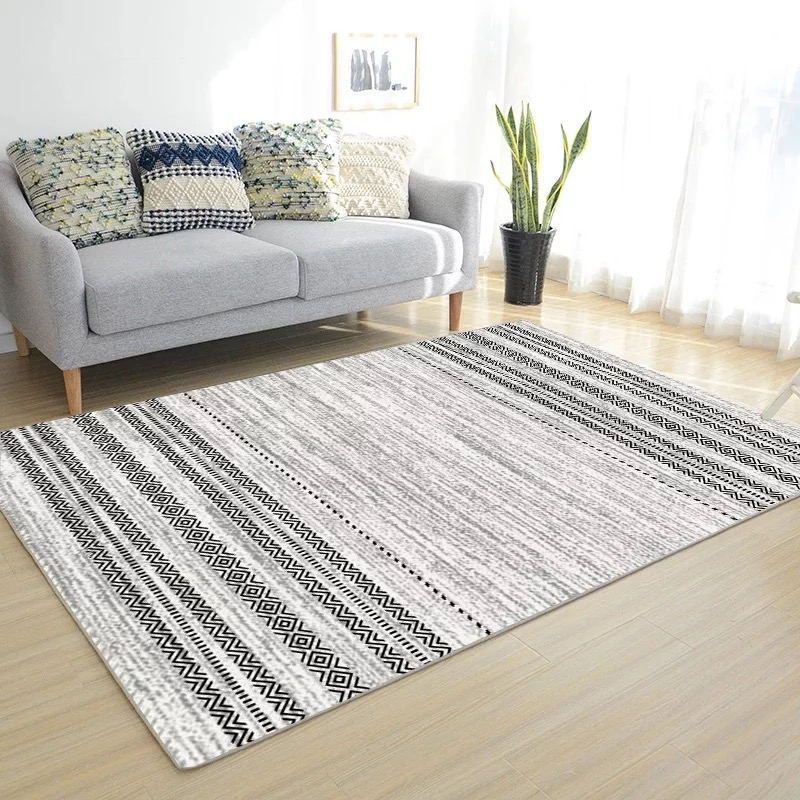 Multicolored Scandianvian Rug Polyster Geo Printed Indoor Rug Anti-Slip Backing Stain-Resistant Area Carpet for Decor
