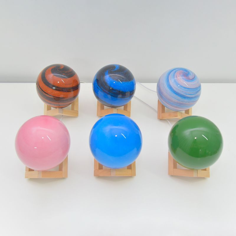 Glass Round Shape Table Lamp Modern Style 1 Light Table Lamp Fixture