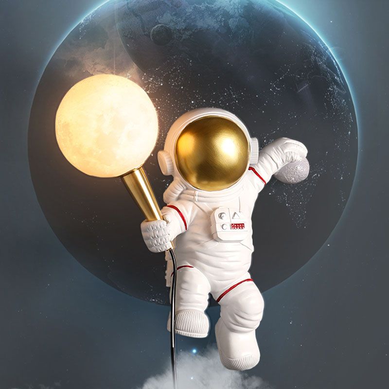 Astronaut Wandleuchten Beleuchtung Kinder Harz 1 Licht Schlafzimmer Wandleuchte mit Ballschatten