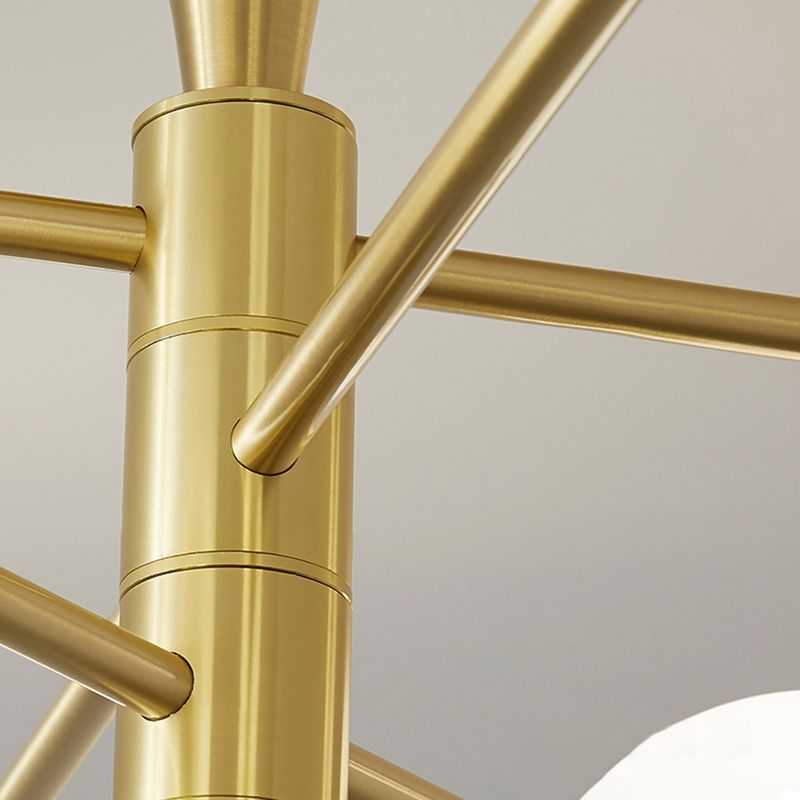 8-light Modern Minimalist Living Room Chandelier 32" Wide Molecular Styling Glass Orb Suspension Lamp