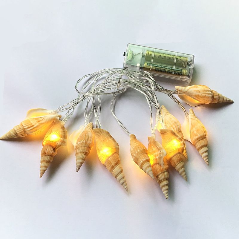 Shell Conch Fiesta Light Simplicity 20 Bulbs 9.8 Ft Long Yellow LED String Lighting with USB Charging