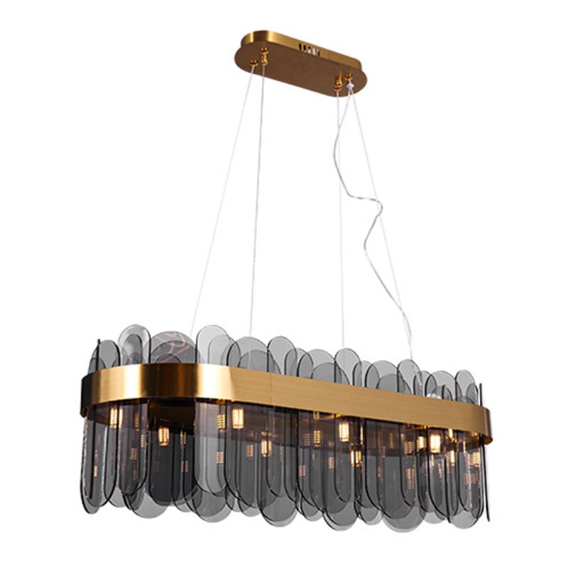 31.5" Length Nordic Style Island Light Simplicity Glass Lighting Fixture for Dining Room