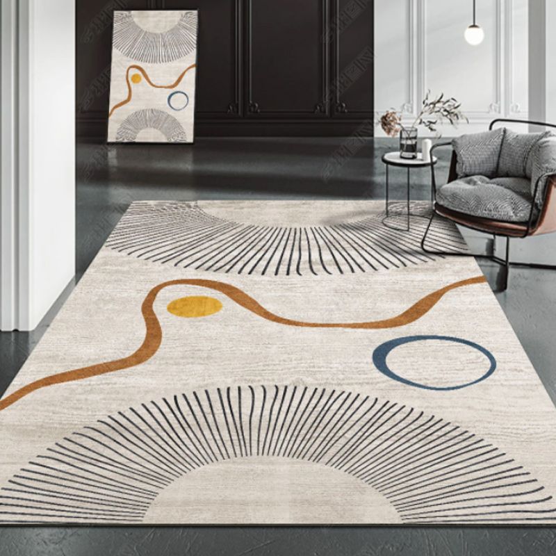 Reddish Brown Modern Carpet Blending Line Carpet Washable Carpet for Home Decor