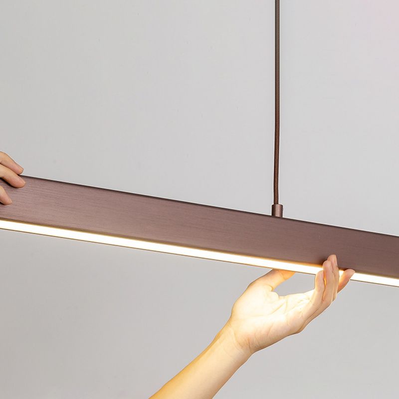 Contemporary Minimalism Island Light Fixture Metal Linear Chandelier Lamp
