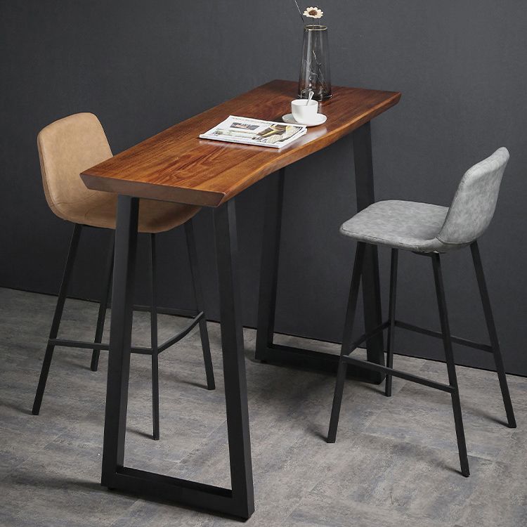 1/2/3 Pieces Industrial Iron Bar Table Set Rectangle Bistro Set with Pine Wood Top