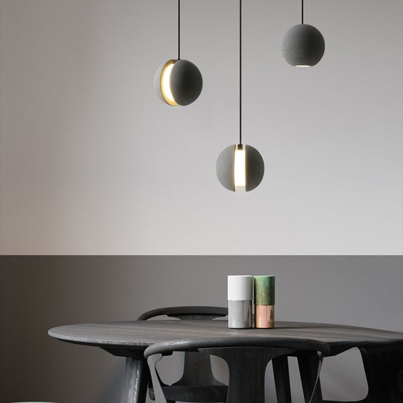 Moderne minimalistische kugelförmige Anhänger -Beleuchtungskörper Zement 1 hängende Deckenlichter für Schlafzimmer