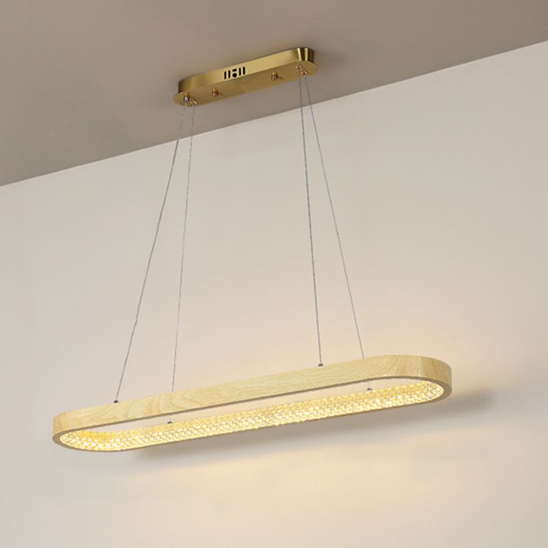 1 Light Oval Island Lights Contemporary Metal Island Pendants for Kitchen