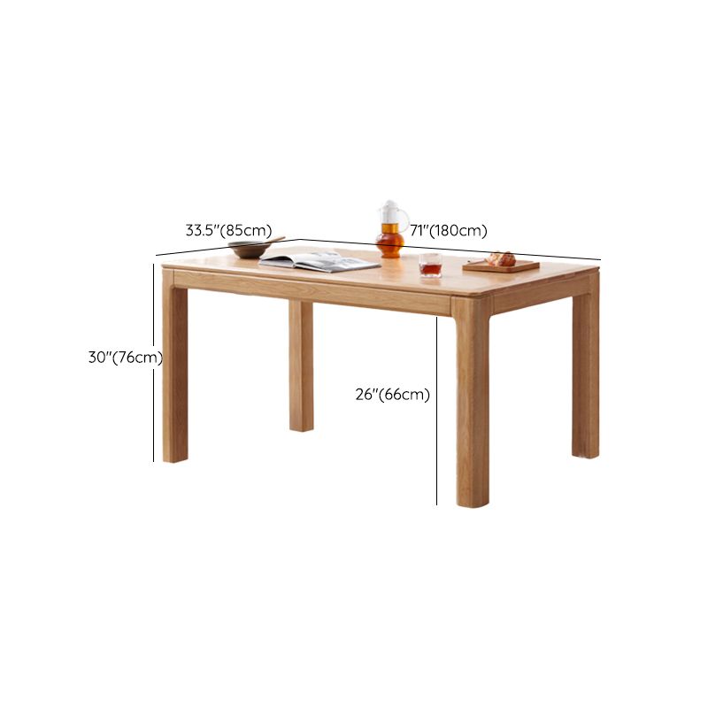 Modern Style Rectangle Oak Solid Wood Dining Table in Natural