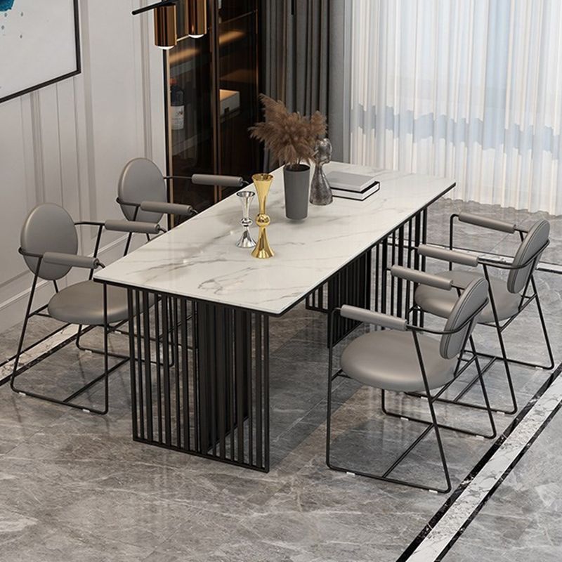 Traditional Luxury Dining Table Sintered Stone Rectangle Table for Home