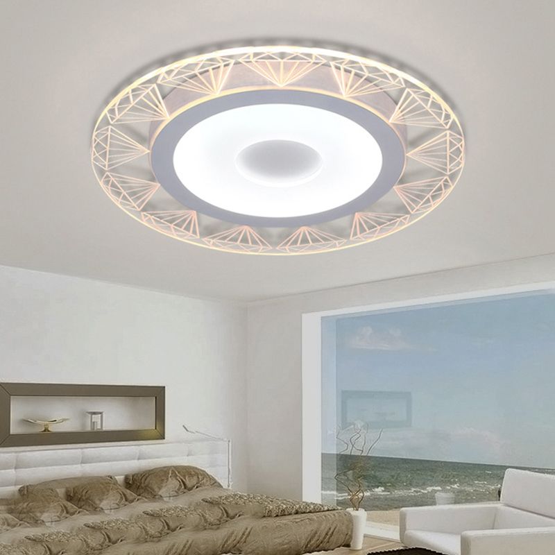 Ruitvormige plafondlamp modern acryl 8"/16,5"/20,5" brede LED woonkamer inbouwlamp in warm/wit licht